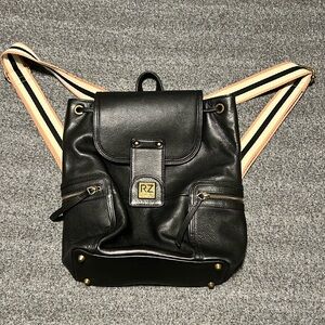 Rachel Zoe Black Leather Backpack.